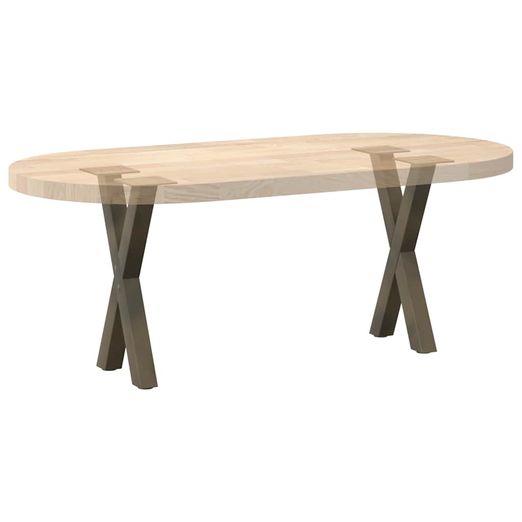Noge za klub stolić u obliku slova X, 2 kom, prirodni čelik, 38 x (42-43) cm, čelik