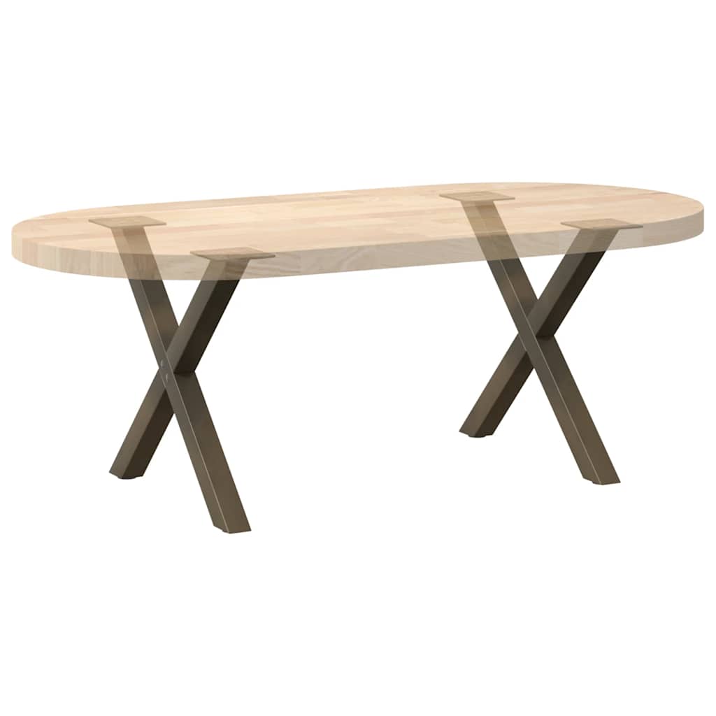 Noge za klub stolić u obliku slova X, 2 kom, prirodni čelik, 60 x (42-43) cm, čelik