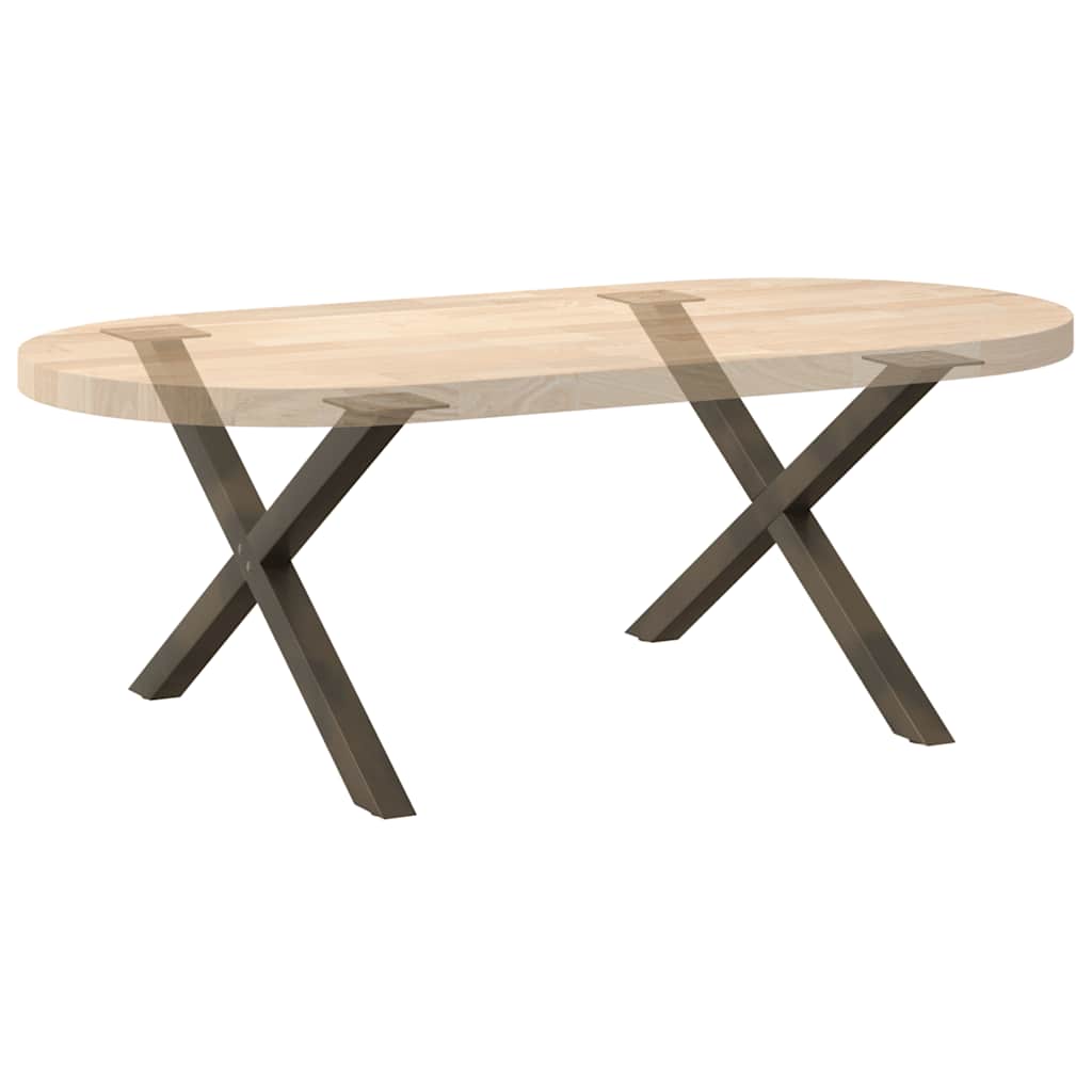 Noge za klub stolić u obliku slova X, 2 kom, prirodni čelik, 70 x (42-43) cm, čelik