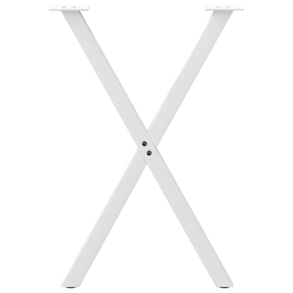 Noge za blagovaonski stol u obliku slova X, 2 kom, bijele, 50 x (72-73) cm, čelik
