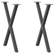 Noge za blagovaonski stol u obliku slova X, 2 kom, antracit, 50 x (72-73) cm, čelik