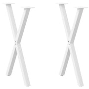 Noge za blagovaonski stol u obliku slova X, 2 kom, bijele, 57 x (72-73) cm, čelik