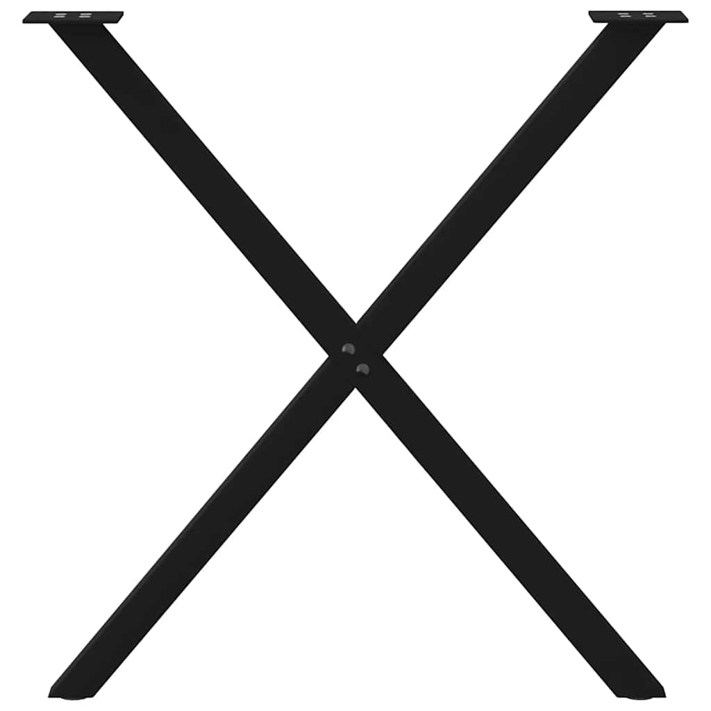 Noge za blagovaonski stol u obliku slova X, 2 kom, crne, 80 x (72-73) cm, čelik