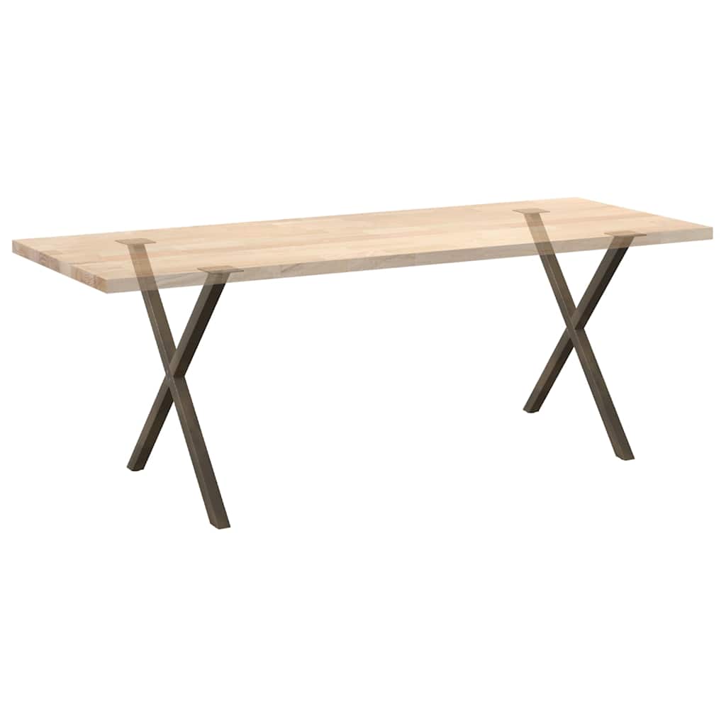 Noge za blagovaonski stol u obliku slova X, 2 kom, prirodni čelik, 80 x (72-73) cm, čelik