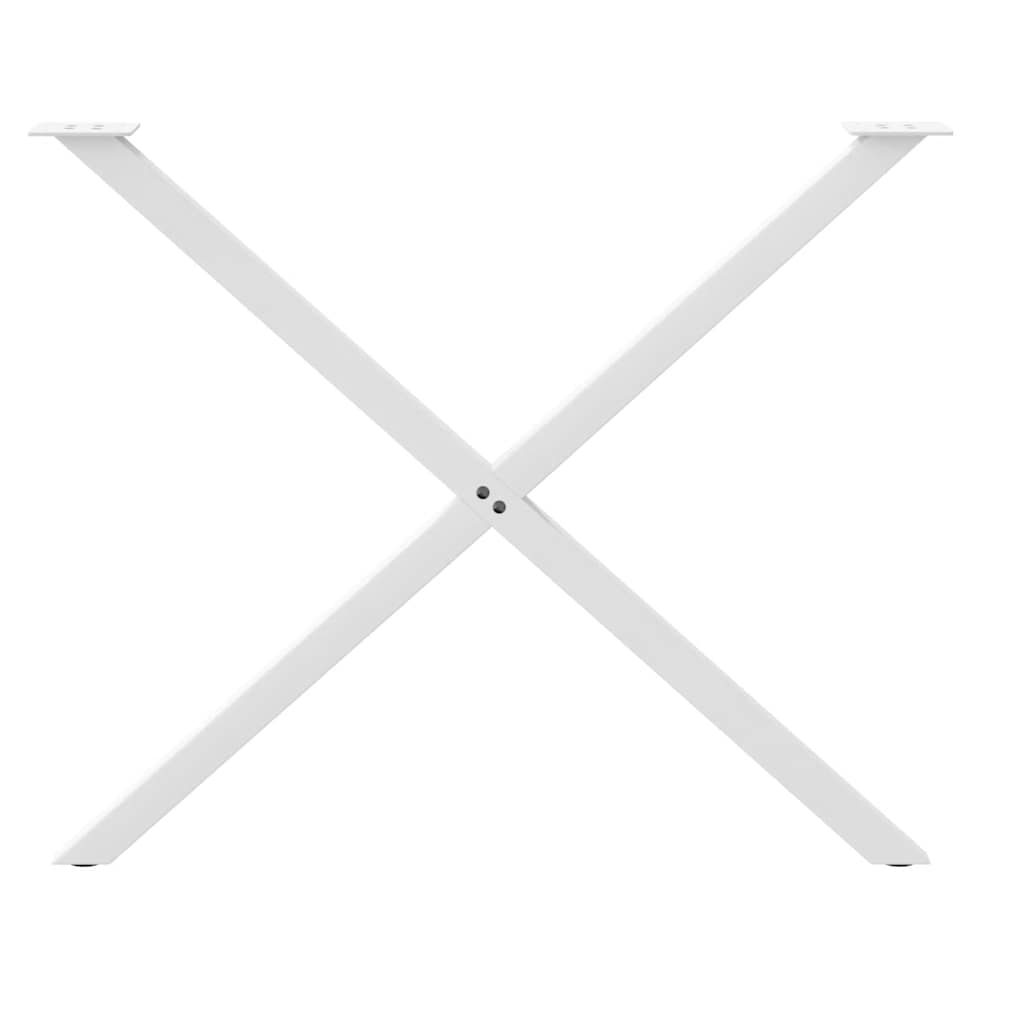 Noge za blagovaonski stol u obliku slova X, 2 kom, bijele, 90 x (72-73) cm, čelik