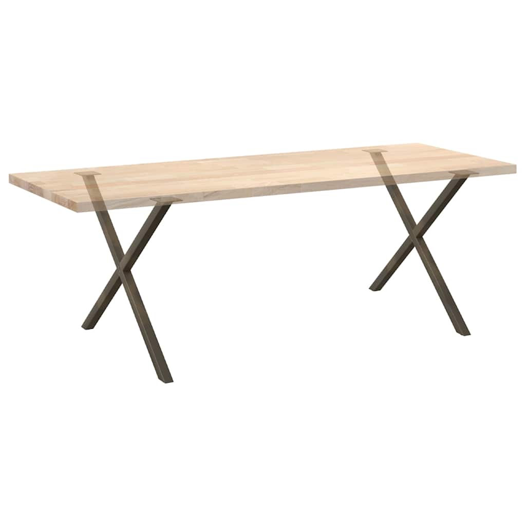Noge za blagovaonski stol u obliku slova X, 2 kom, prirodni čelik, 90 x (72-73) cm, čelik