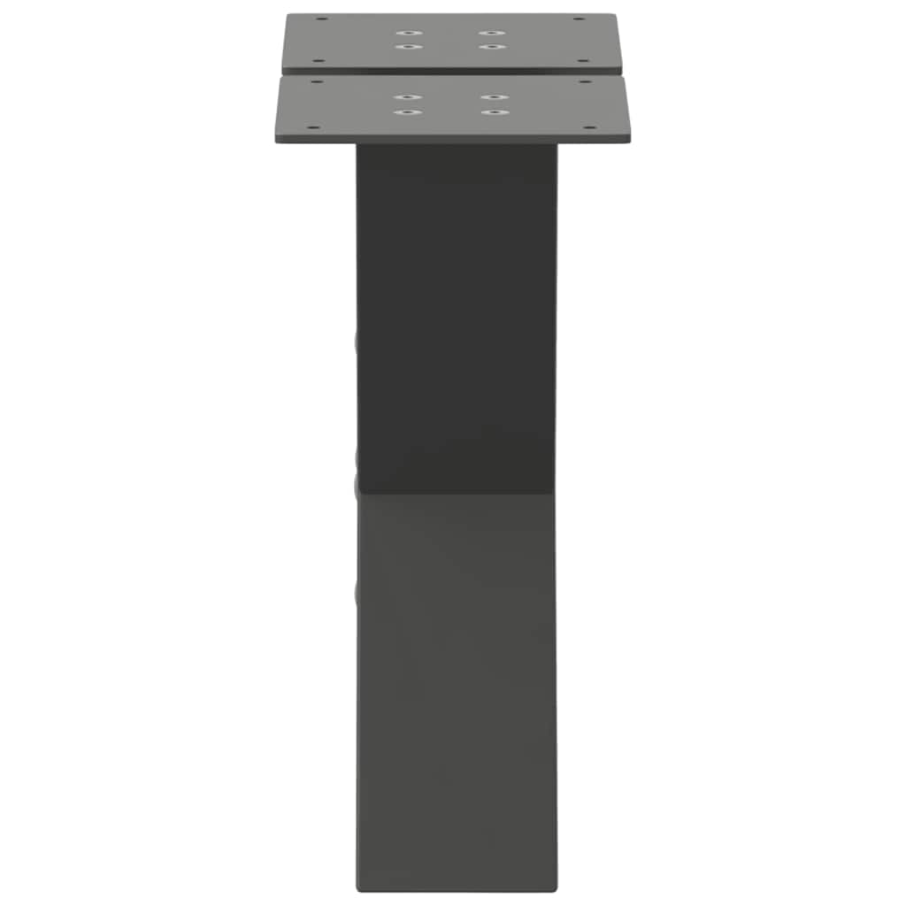 Noge za klub stolić u obliku slova X, 2 kom, antracit, 30 x (30-31) cm, čelik