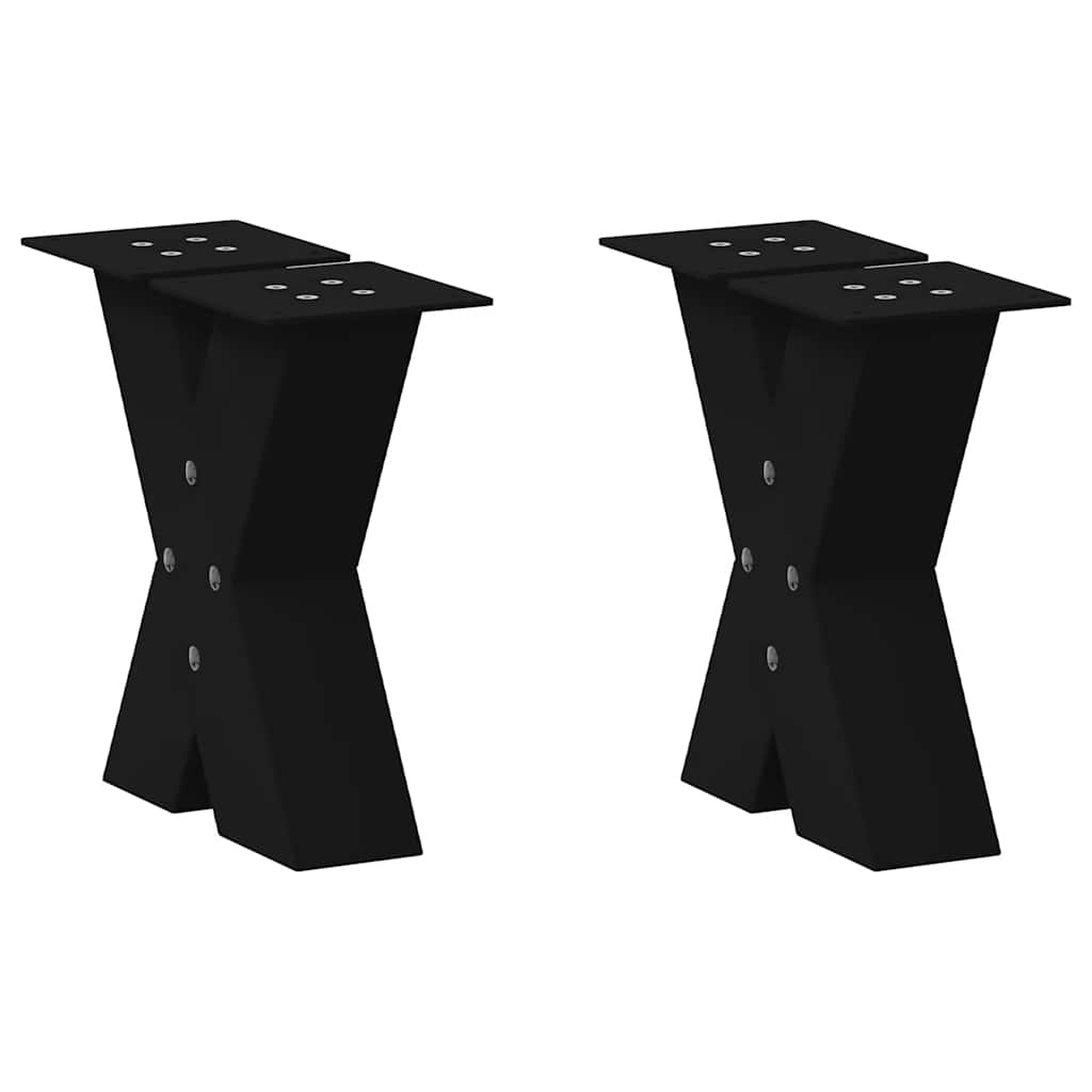 Noge za klub stolić u obliku slova X, 2 kom, crne, 40 x (30-31) cm, čelik