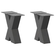 Noge za klub stolić u obliku slova X, 2 kom, antracit, 40 x (30-31) cm, čelik