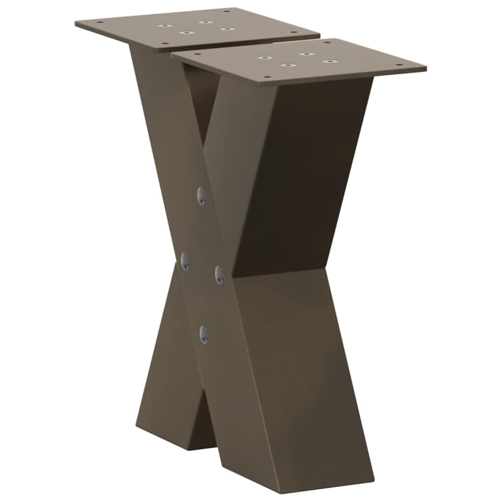 Noge za klub stolić u obliku slova X, 2 kom, prirodni čelik, 40 x (30-31) cm, čelik