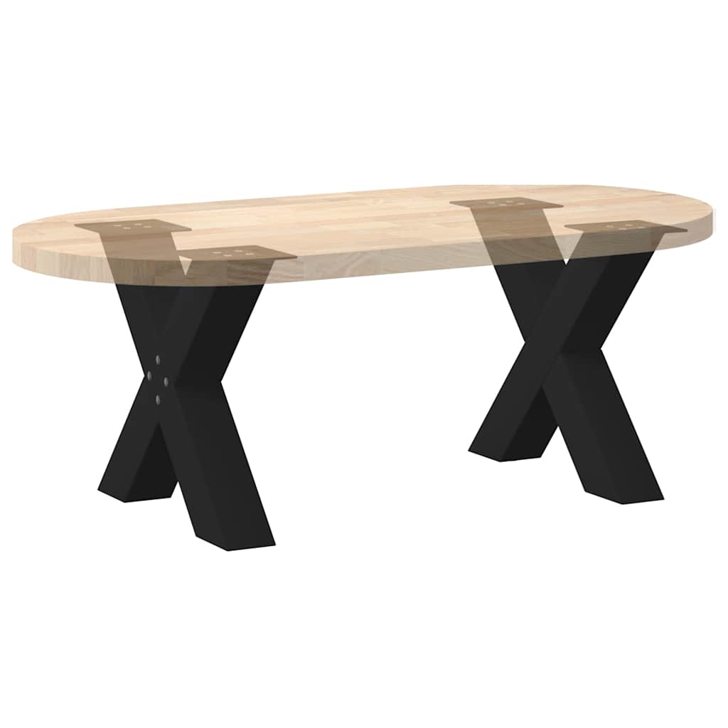 Noge za klub stolić u obliku slova X, 2 kom, crne, 50 x (42-43) cm, čelik