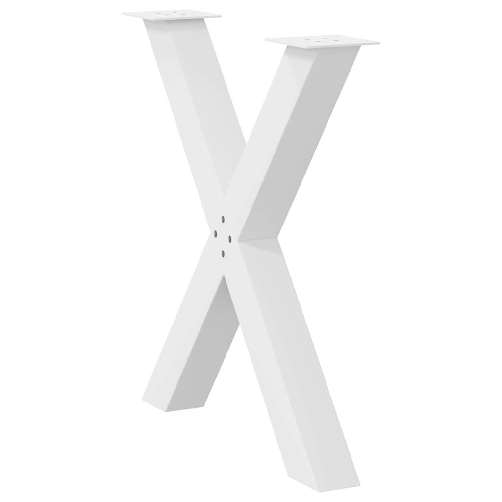 Noge za blagovaonski stol X-oblik 2 kom Bijele 70 x (72-73) cm Čelik