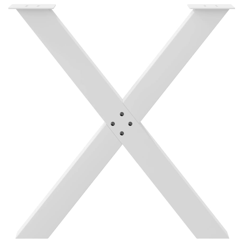 Noge za blagovaonski stol X-oblik 2 kom Bijele 70 x (72-73) cm Čelik