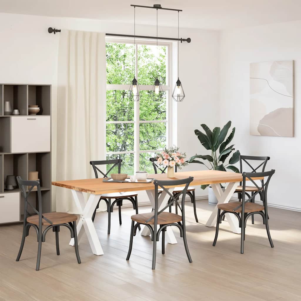 Noge za blagovaonski stol X-oblikovane 3 kom Bijele 80 x (72-73) cm Čelične