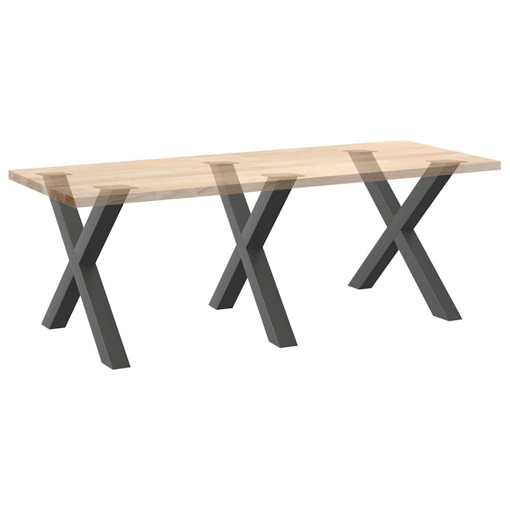 Noge za blagovaonski stol u obliku slova X, 3 kom, antracit, 90 x (72-73) cm, čelik