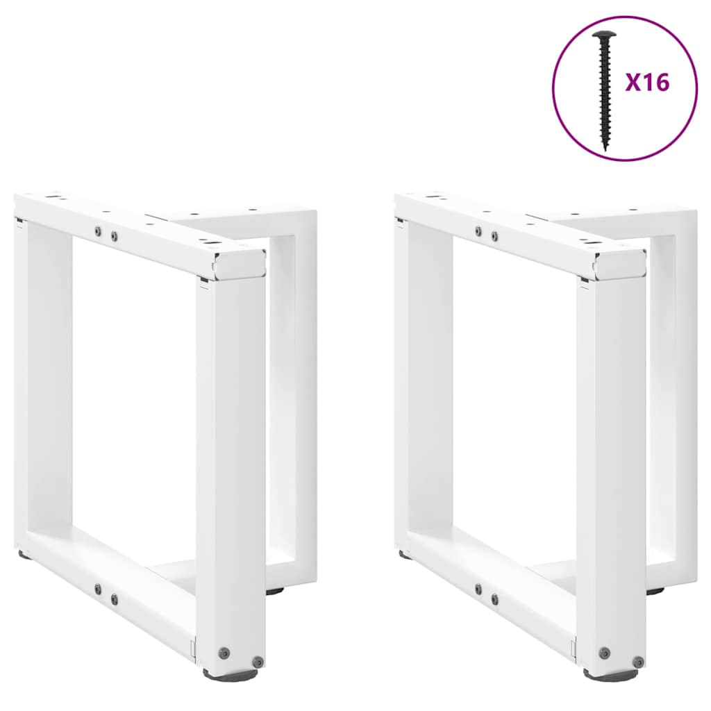 Noge za klub stolić T-oblika 2 kom Bijele 50x25x(42-43) cm Čelik