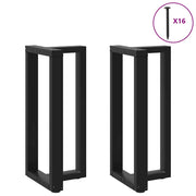 Noge za barski stol T-oblika 2 kom Crne 40x35x(90-91) cm Čelik