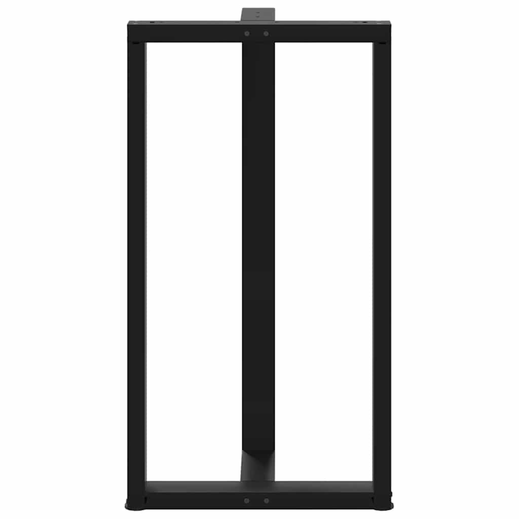 Noge za barski stol T-oblika 2 kom Crne 60x35x(110-111) cm Čelik