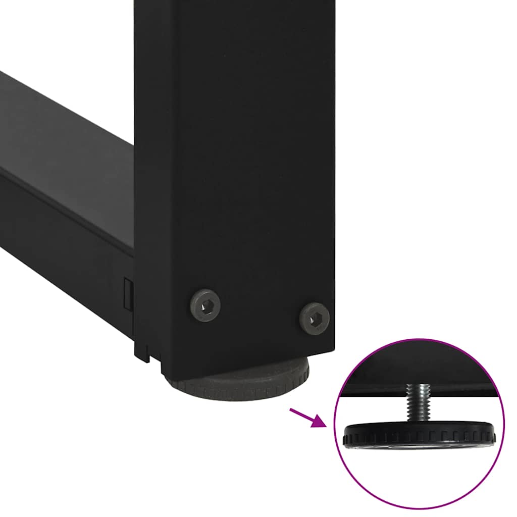 Noge za barski stol T-oblika 2 kom Crne 60x35x(110-111) cm Čelik