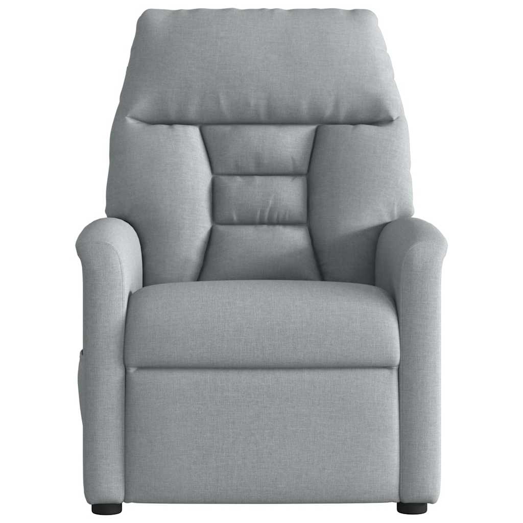 Masažni naslonjač od tkanine svjetlosivi
