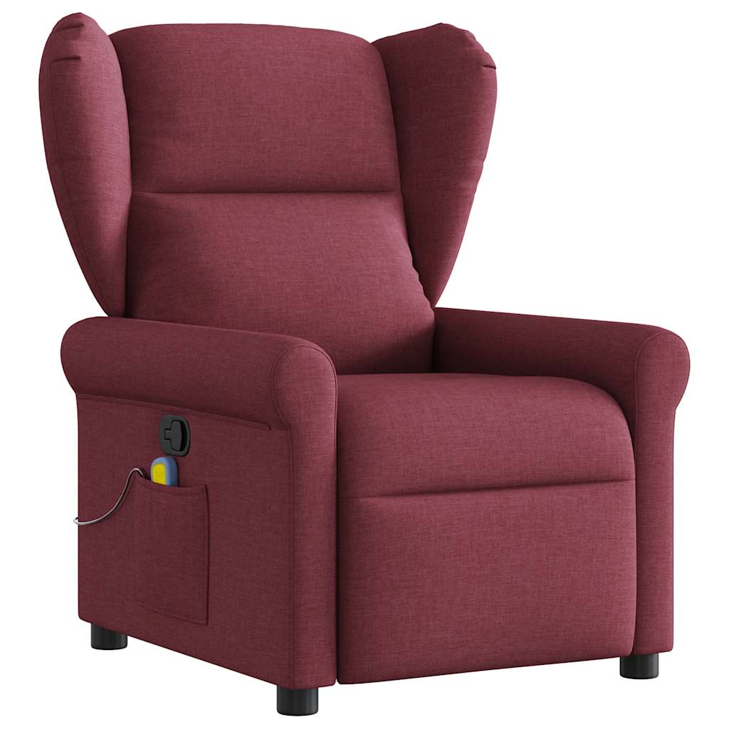 Masažni naslonjač od tkanine crvena boja vina