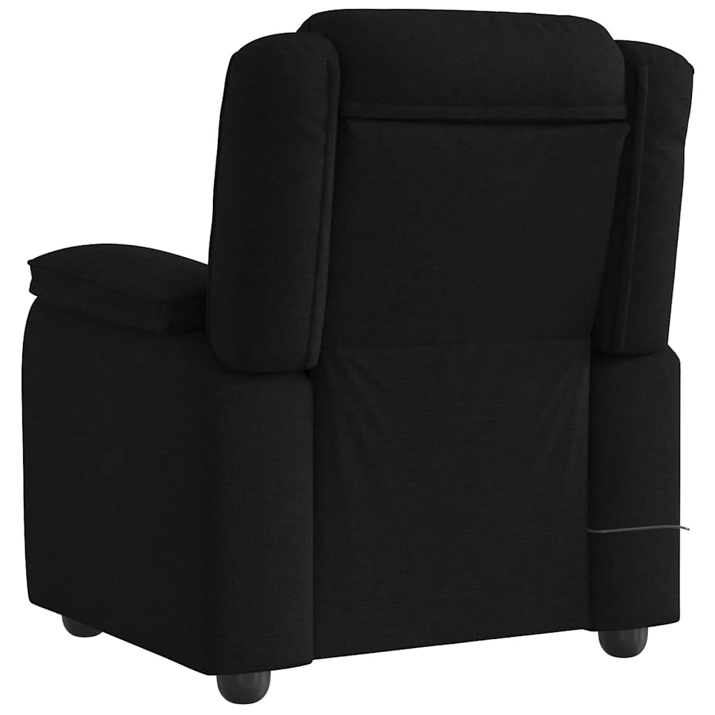 Masažni naslonjač od tkanine crni