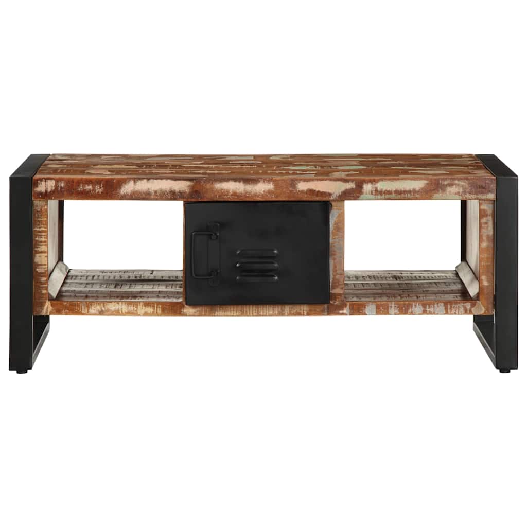 Višebojni stolić za kavu 90x50x36 cm puno drvo obrađeno