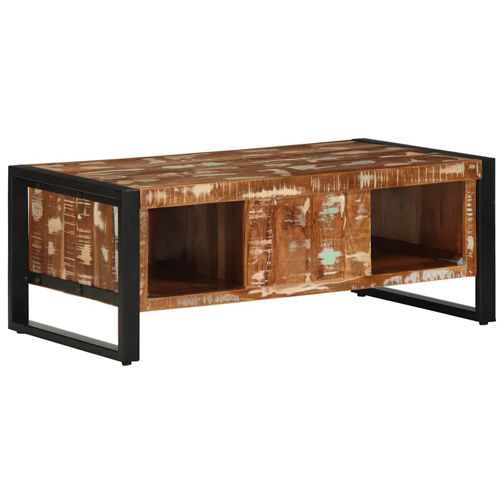 Višebojni stolić za kavu 90x50x36 cm puno drvo obrađeno