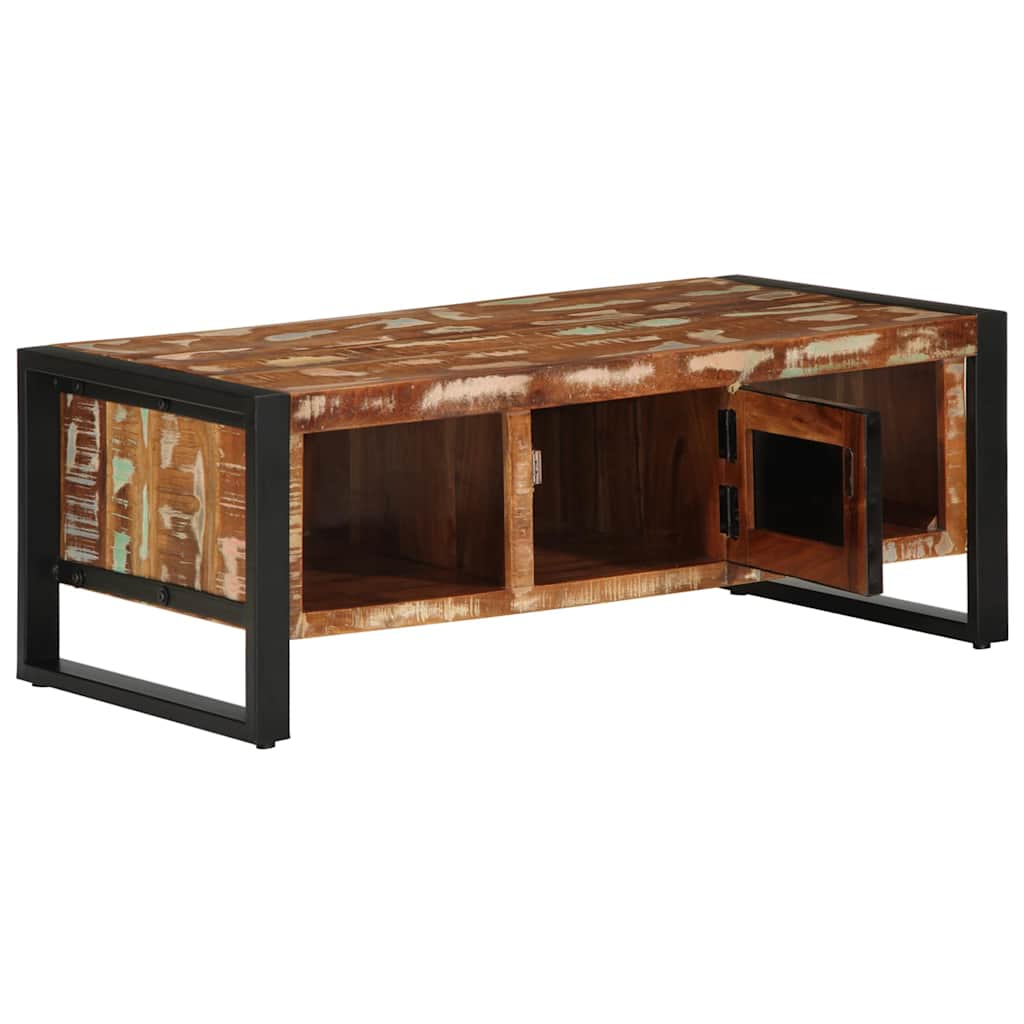 Višebojni stolić za kavu 90x50x36 cm puno drvo obrađeno