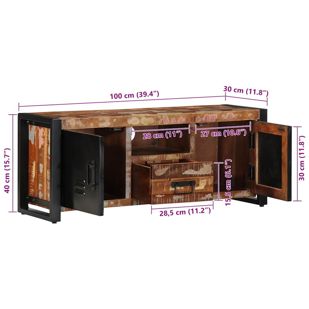 TV ormarić 100x30x40 cm Obrađeno puno drvo