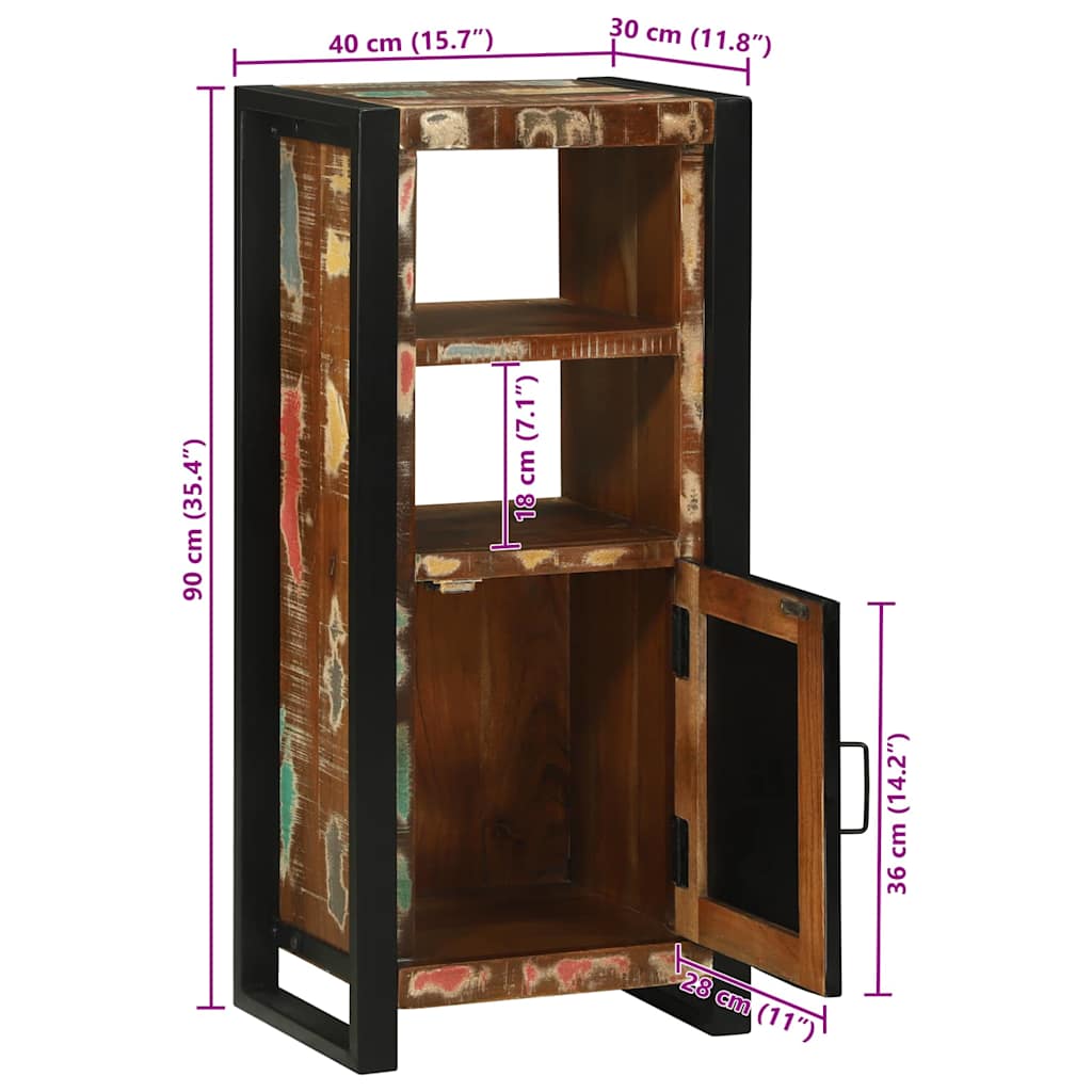 Kupaonski ormar Smeđa 40 x 30 x 90 cm Čvrsto drvo iz reciklaže