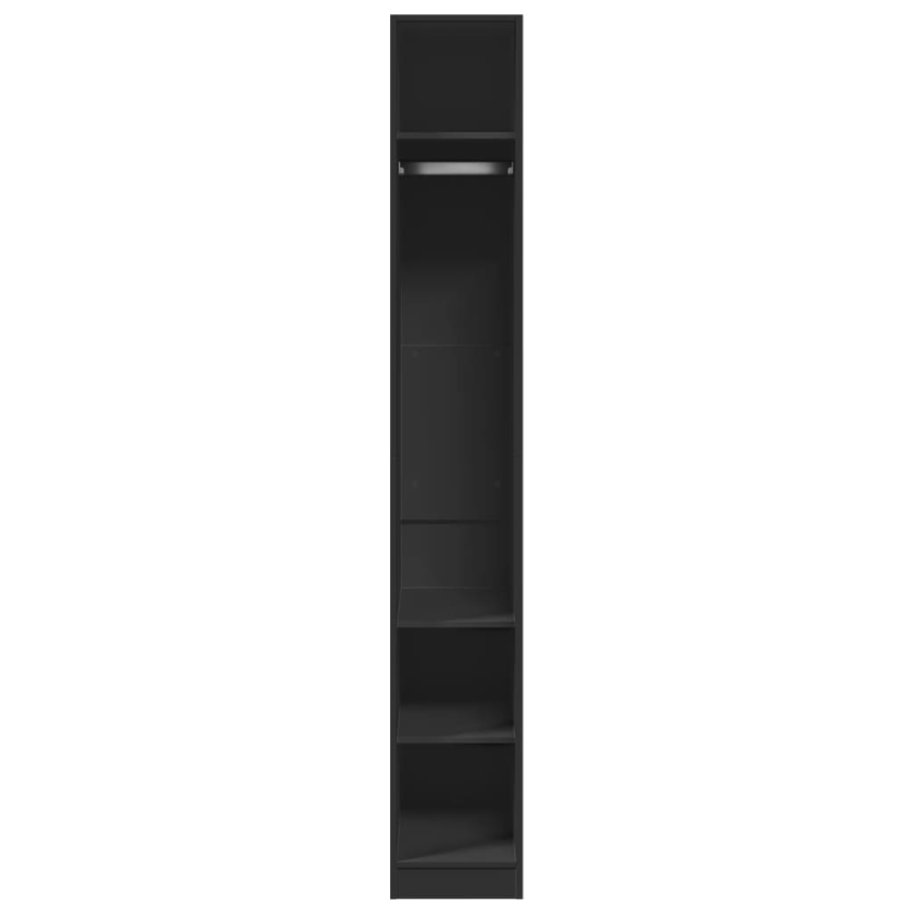 Ormar crni 30 x 50 x 200 cm od konstruiranog drva