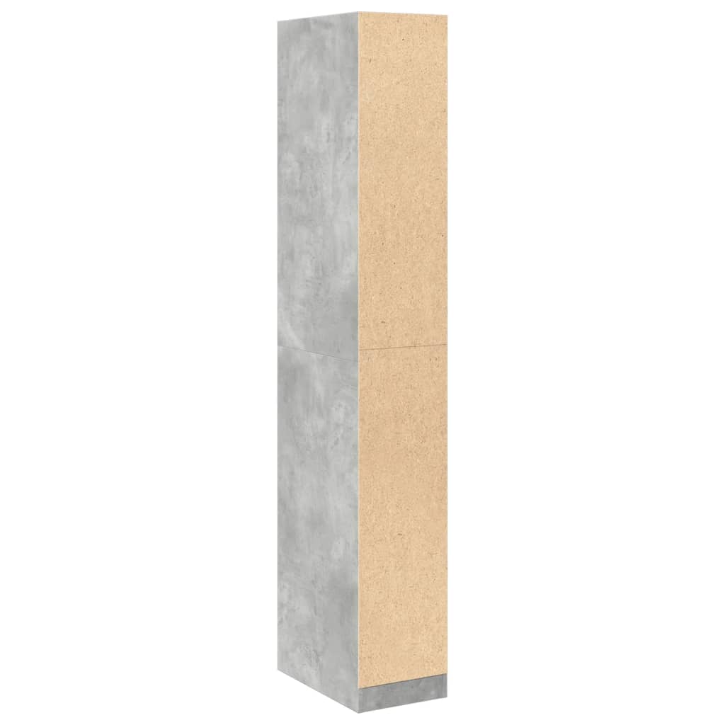 Ormar siva boja betona 30 x 50 x 200 cm od konstruiranog drva