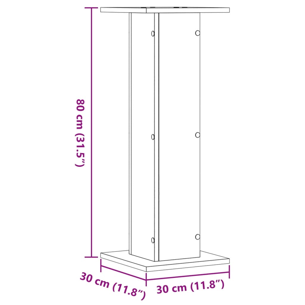 Stalci za biljke 2 kom bijeli 30 x 30 x 80 cm konstruirano drvo