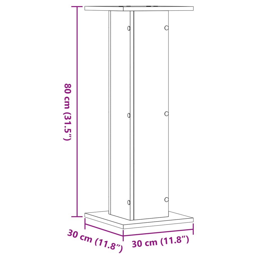 Stalci za biljke 2 kom siva boja betona 30x30x80 cm drveni