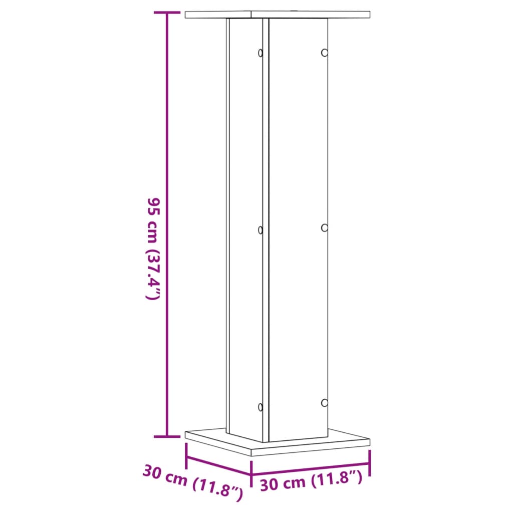 Stalci za biljke 2 kom bijeli 30 x 30 x 95 cm konstruirano drvo