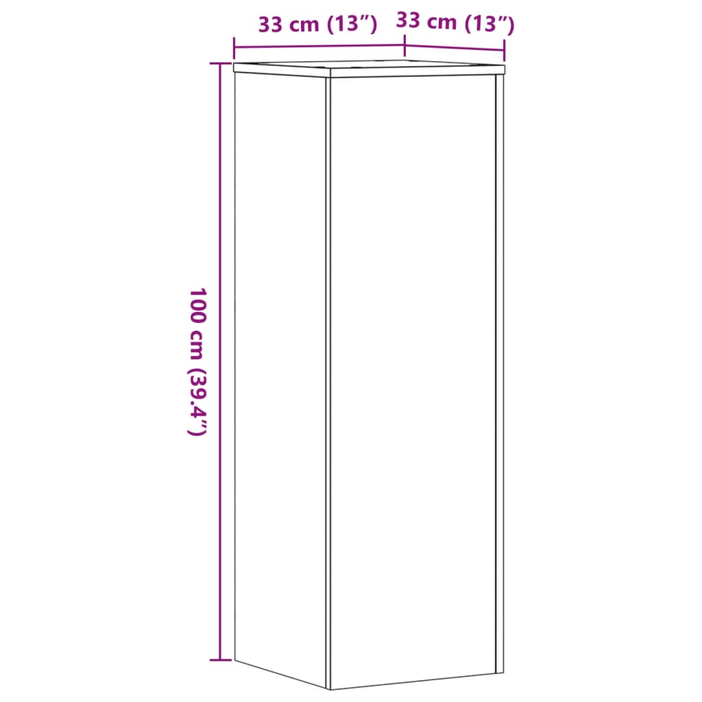 Stalci za biljke 2 kom siva boja betona 33 x 33 x 100 cm drveni