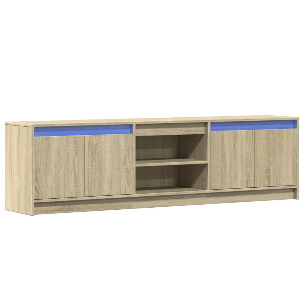 TV ormarić s LED svjetlima boja hrasta 180x34x50 cm drveni