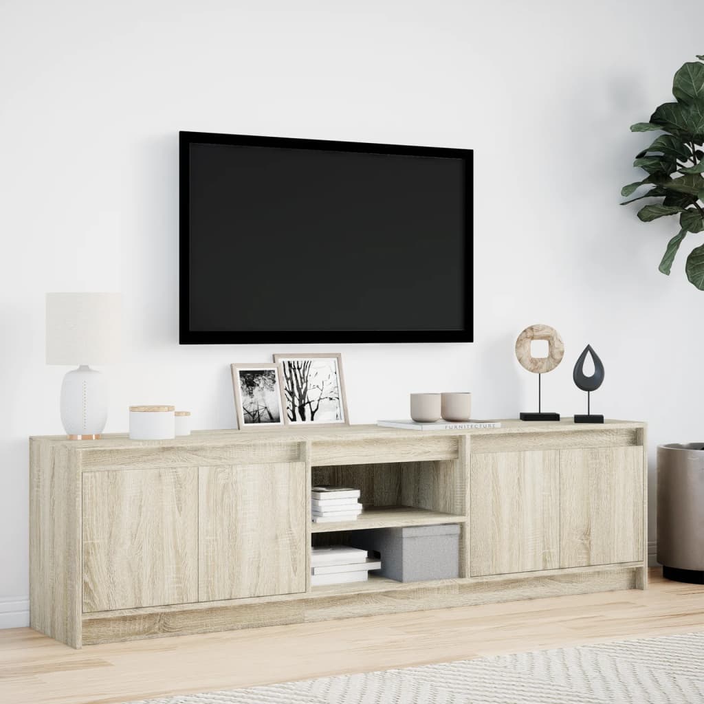 TV ormarić s LED svjetlima boja hrasta 180x34x50 cm drveni