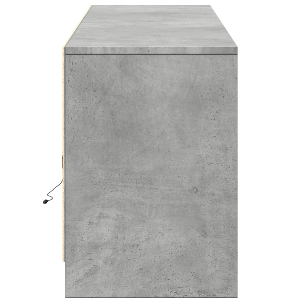 TV ormarić s LED svjetlima boja betona 180x34x50 cm drveni