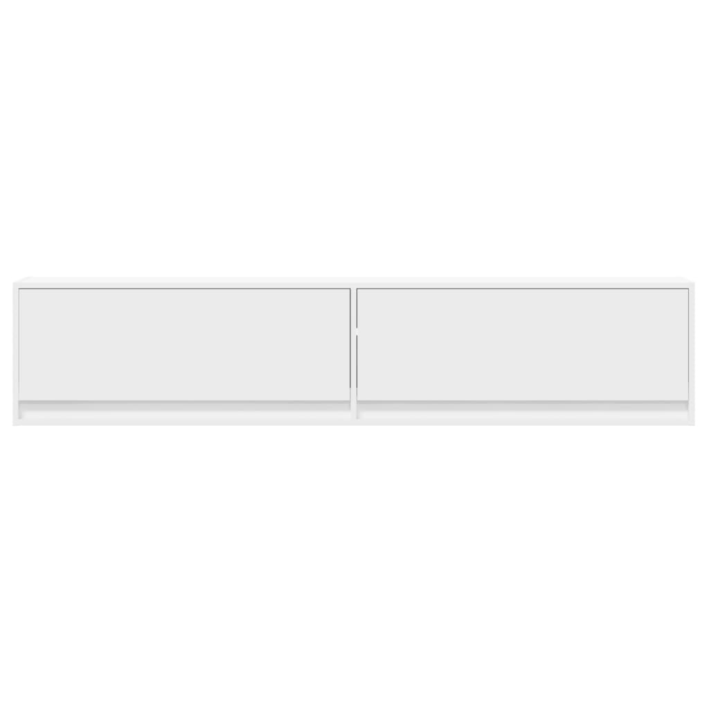 Zidni TV ormarić s LED svjetlima bijeli 180x31x38 cm