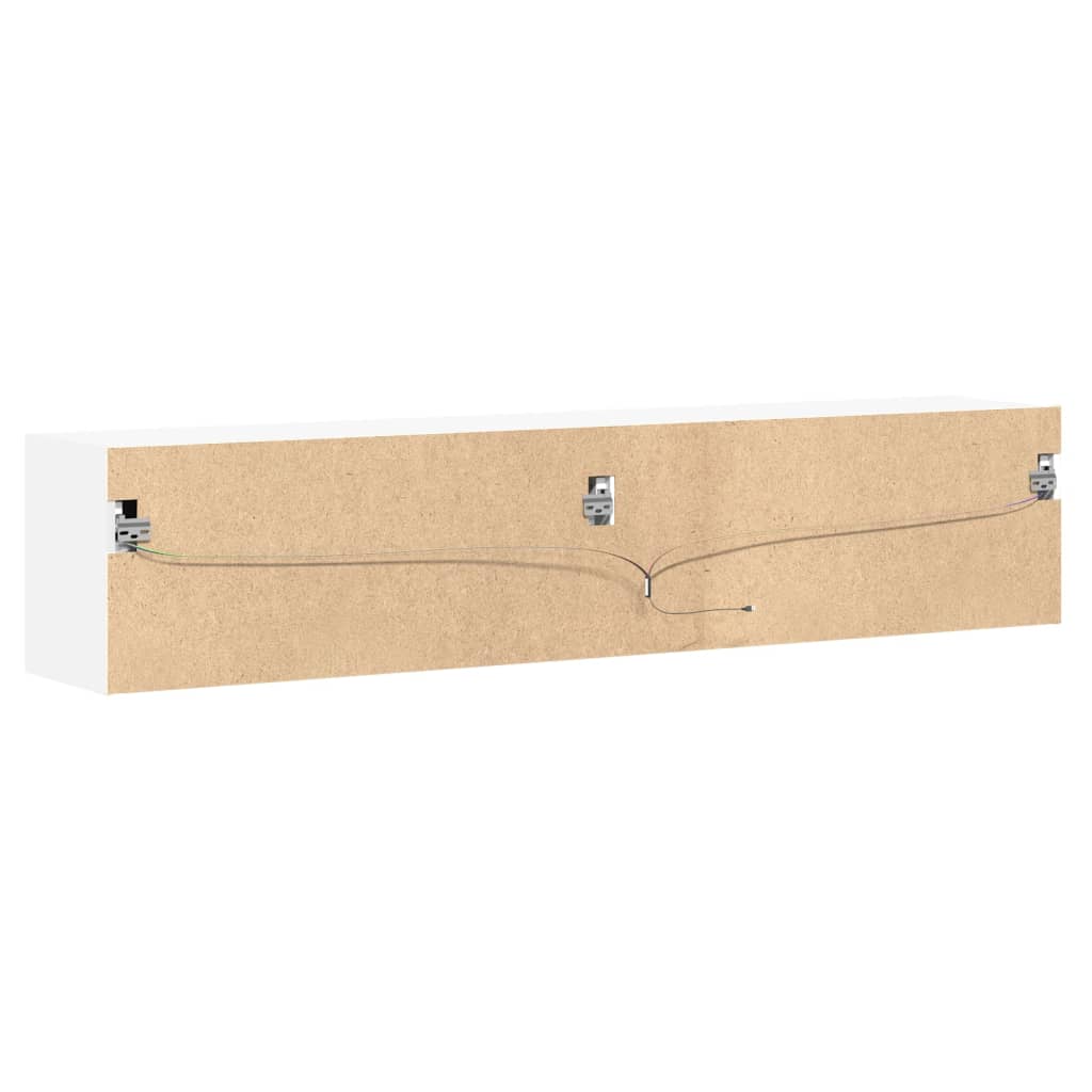 Zidni TV ormarić s LED svjetlima bijeli 180x31x38 cm