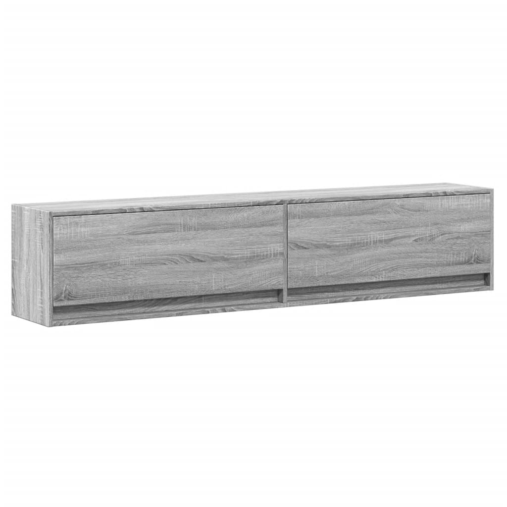 Zidni TV ormarić s LED svjetlima siva boja hrasta 180x31x38 cm