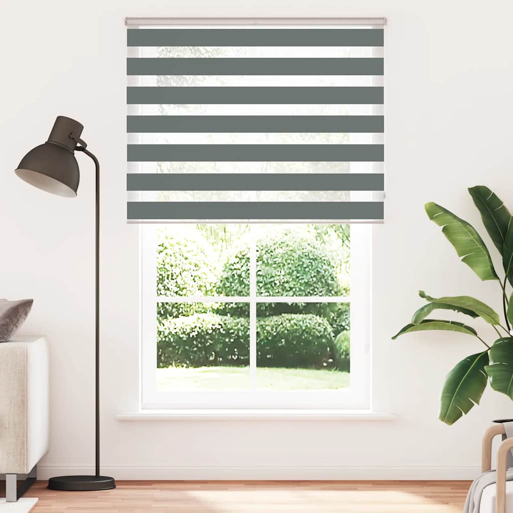 Zebra zavjesa tamno siva 150x230 cm Širina tkanine 145,9 cm Poliester