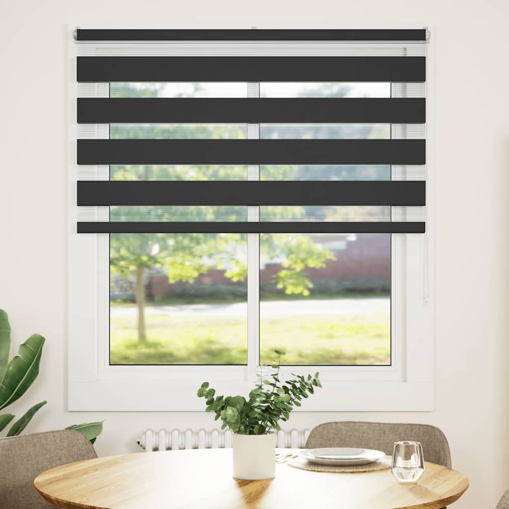 Zavjesa zebra crna 130x100 cm širina tkanine 125,9 cm poliester