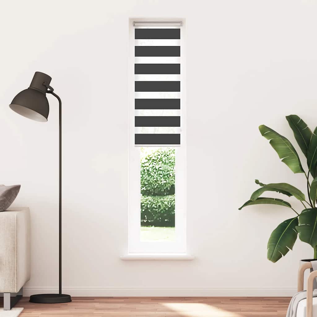 Zavjesa zebra crna 45x200 cm širina tkanine 40,9 cm poliester