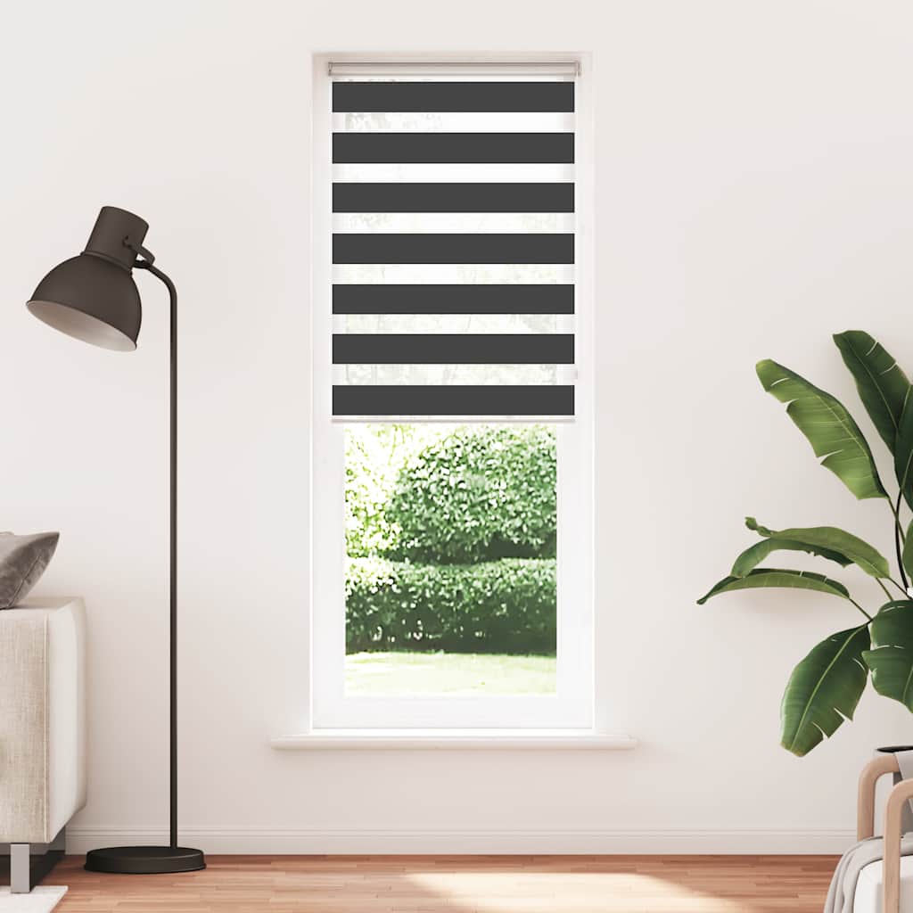 Zavjesa zebra crna 80x200 cm širina tkanine 75,9 cm poliester