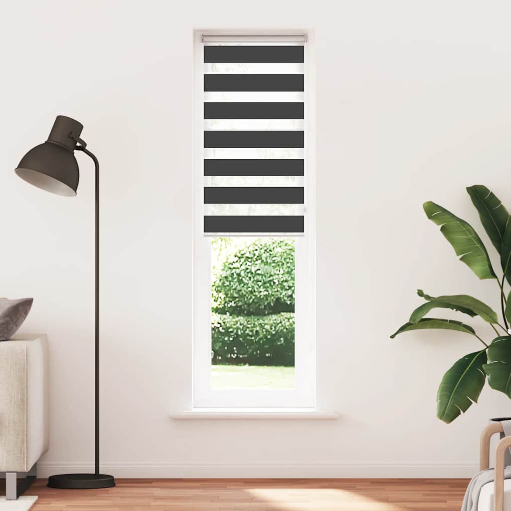 Zavjesa zebra crna 65x230 cm širina tkanine 60,9 cm poliester