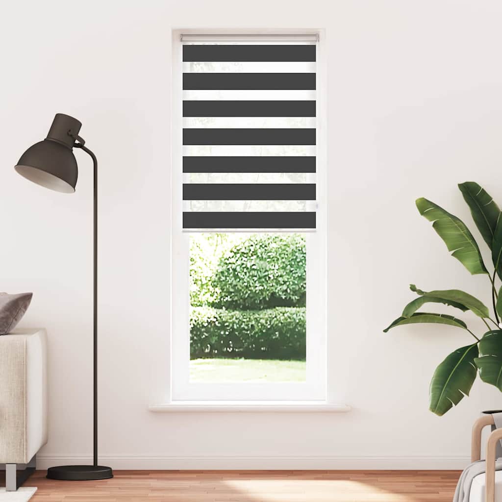 Zavjesa zebra crna 70x230 cm širina tkanine 65,9 cm poliester