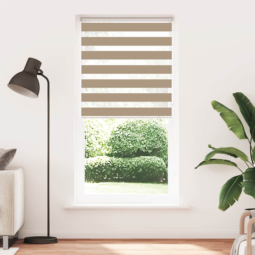 Zebra zavjesa Pješčano smeđa 105x200 cm Širina tkanine 100,9 cm Poliester